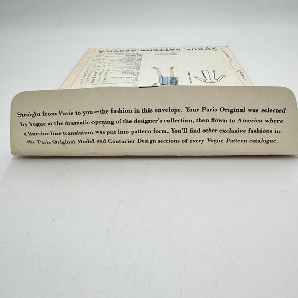 Vogue Paris Original w/Label 1960s Side Wrapped MOLYNEUX Dress Sewing Pattern 15 - Picture 7 of 9